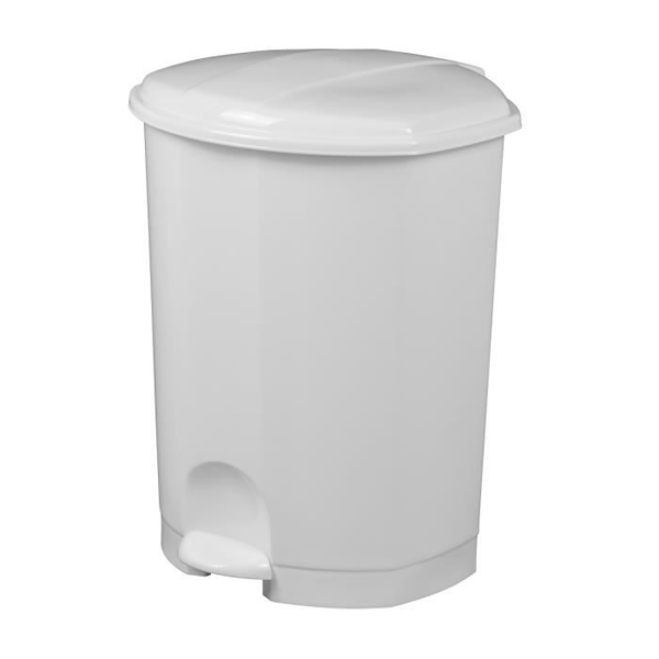 Poubelle plastique avec pédale blanche - Prima Rossignol - 7 litres