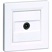 Prise TV simple Schneider Asfora complet - à encastrer - blanc - mâle CEI 9,52 mm