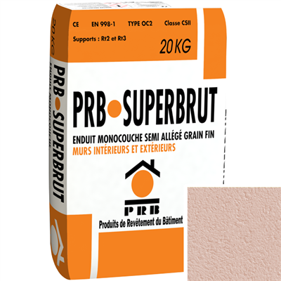 Enduit monocouche semi-allégé à grain fin PRB Superbrut type OC2 - Virginie - sac de 20 kg