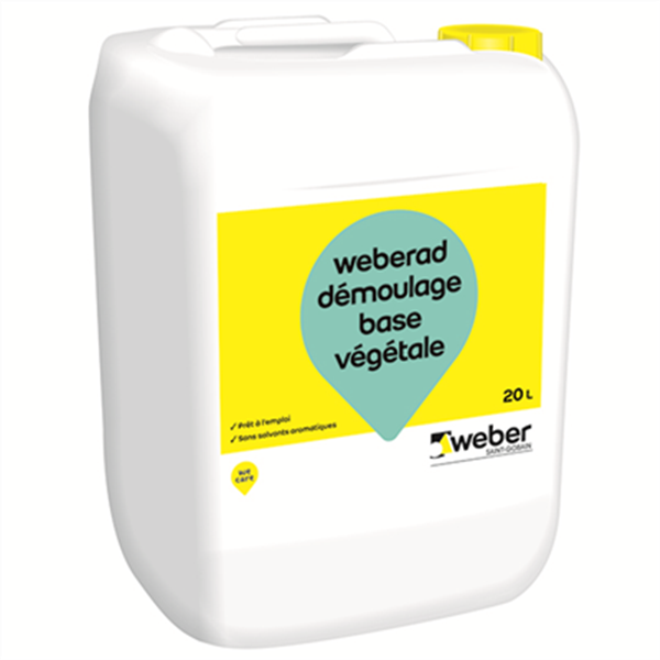 Agent de démoulage Weberad démoulage base végétale - 20 LTR