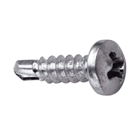 Vis autoperceuse à tête cylindrique Pozidriv - 4.2 mm x 25 mm - Acier zingué - Boîte de 200