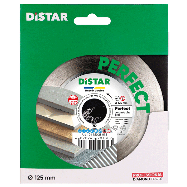 Disque diamant pour découpe céramique et grès cérame - Ø 125 mm - Alésage 22,23 mm - épaisseur 1,5 mm