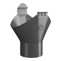 Naissance de gouttière 333 MM Lindab OMV pour descente de 100 mm - acier galvanisé Gris anthracite RAL 7016
