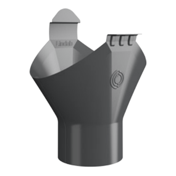Naissance de gouttière 333 MM Lindab OMV pour descente de 100 mm - acier galvanisé Gris anthracite RAL 7016