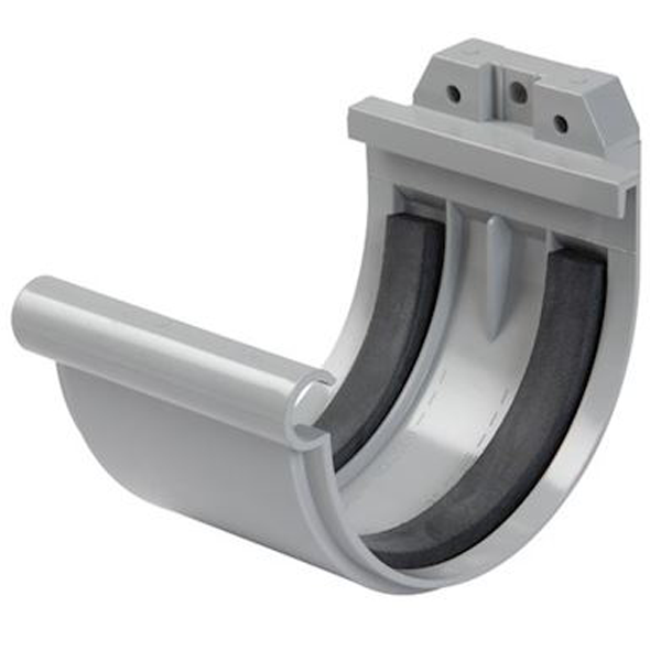 Jonction à joint de gouttière LG25 - 1/2 rond développé de 25 - Gris clair