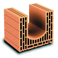 Brique linteau-chaînage Monomur rectifiée isolante Porotherm R30 - RC 70 - 250,0 MM x 300 MM x 249,0 MM