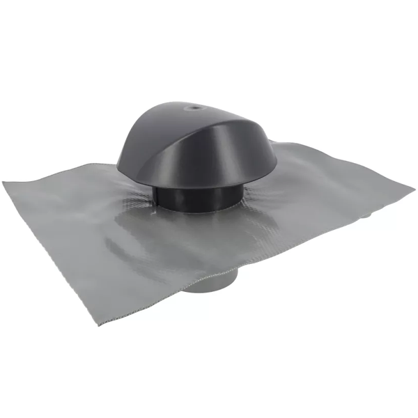 Chapeau de ventilation avec collerette d'étanchéité en plomb coloris  ardoise Diam.100 mm ❘ Bricoman