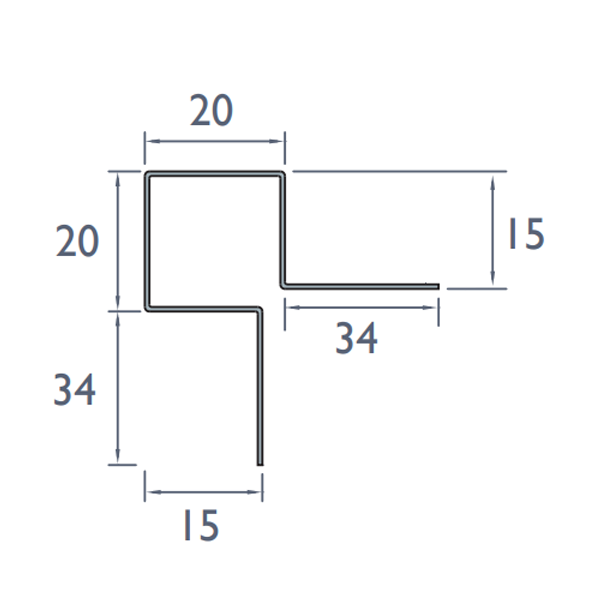 Profil d angle extérieur pour bardage Cedral Click alu laqué Blanc Everest C01 3 00 M