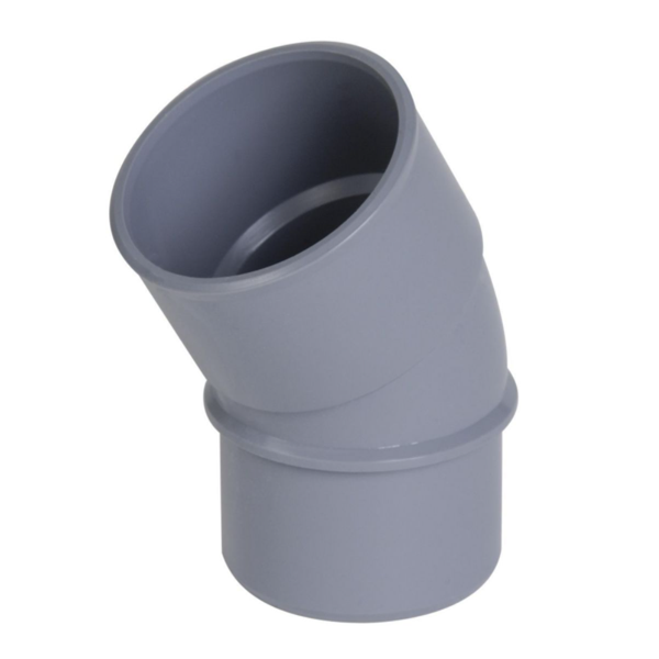 Coude mâle/femelle Nicoll pour évacuation des eaux usées - Diamètre 40 mm - Degré angle 30° - PVC - Gris