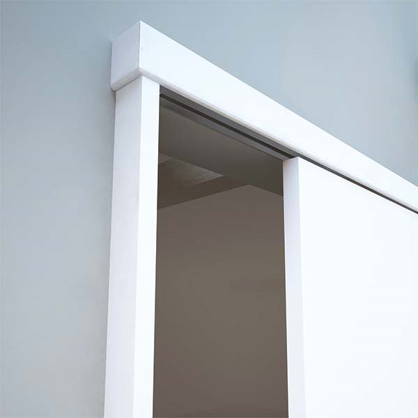 Système pour porte coulissante Tapée verticale + cache tapée GYPSO - Blanc