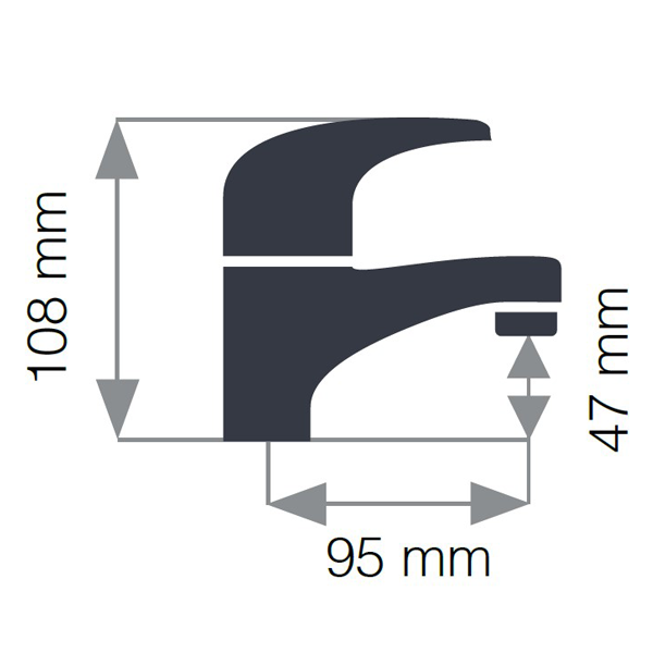 Mitigeur de lavabo avec vidage complet - Siesta Eurosanit - Hauteur 108 mm - Corps en laiton chromé