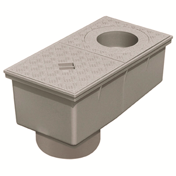 REGARD DESCENTE EAUX PLUVIALES 320X165 GRIS SORTIE VERTICALE