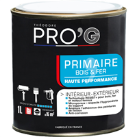 Sous-couche anti-corrosion intérieur/extérieur - Bois et métaux - Primaire Théodore Pro'G - Pot 1L