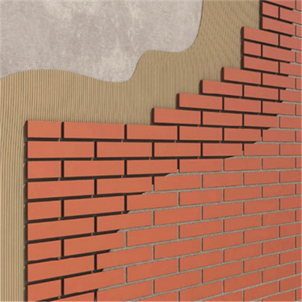 Plaquette de parement mural en terre cuite aspect sablé - Terreal - 220x50x14 mm - Rouge