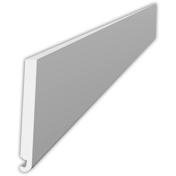 Bandeau de rive PVC blanc arrondi pour avancée de toit - 175,00 MM x 6,00 M