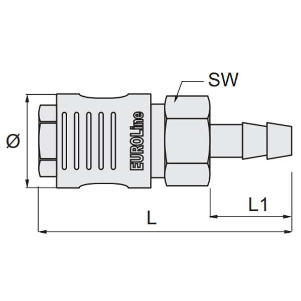 Coupleur rapide pour tuyau diamètre intérieur 8 mm Lacmé