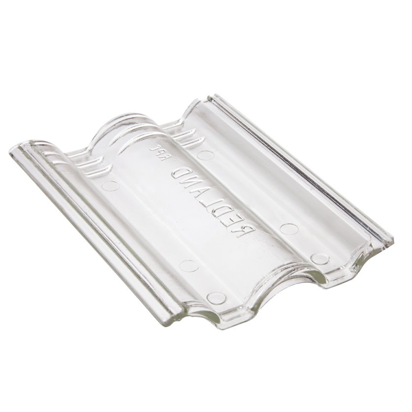 Tuile en verre grand moule à fort galbe - Plein Ciel - translucide - 42 x 33 cm