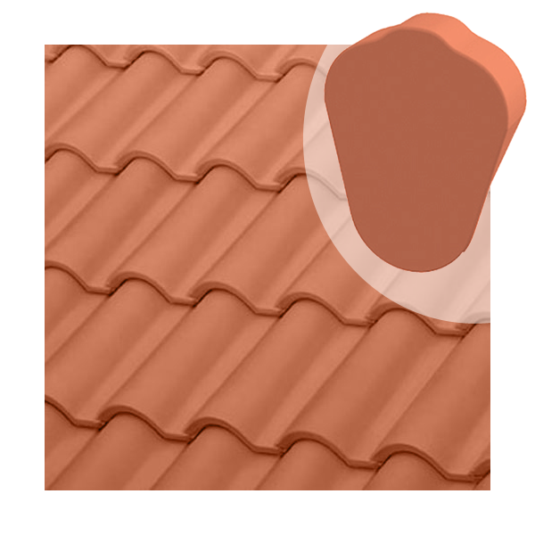 Fronton circulaire de rive à rabat Tejas Borja - tuile mécanique et canal - coloris Nature rouge