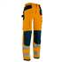 Pantalon de travail stretch haute visibilité orange mutipoches bandes rétroréfléchissantes et emplacements genouillères - FIORD - Taille L