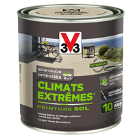 Peinture sols extérieurs avec sous-couche intégrée - Climats extrêmes V33 - Teinte Pierre Satin - Pot de 0,5 LTR