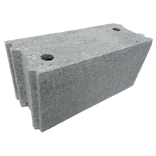 Bloc béton retourné à emboîtement 500 x 200 x 250 mm - B40 - 3 parois 6 trous