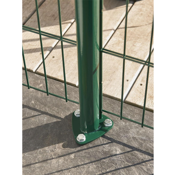 Poteau avec platine soudée Dirickx Axor pour clôture en panneau - hauteur 1.05 M - Vert RAL 6005