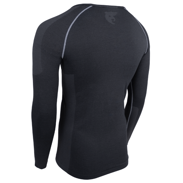 T-shirt thermique manches longues à col rond pour homme - Clarinet Anthracite - Taille 2XL