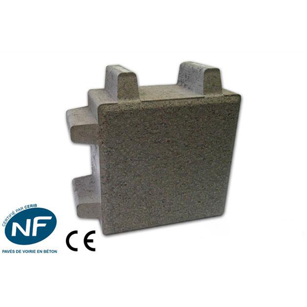 PAVE DRAINANT 20X20X8 J15mm GRIS