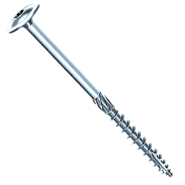 Vis bois charpente Rocket en acier zingué tête plate large empreinte Torx - ⌀ 8,0 mm x 100,0 mm/50,0 mm - Boîte de 100
