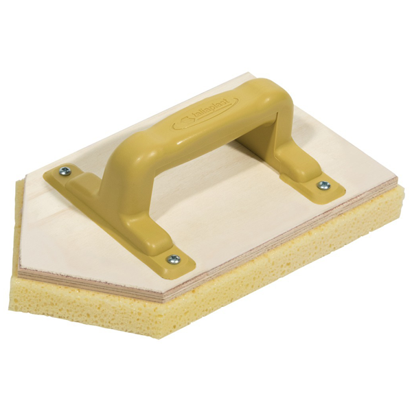 Taloche éponge pointue sur plateau bois Taliaplast - pour finition granulée - 25,0 CM x 14,0 CM - ép. mousse 2,5 cm