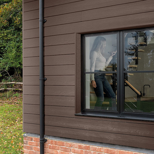 Lame de bardage en fibres-ciment Cedral Click finition relief - 186 MM x 12,00 MM - L. 3,60 M - Brun noyer C21