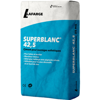 Ciment blanc pour ouvrages esthétiques - Superblanc 42,5N CE NF - Sac de 25 kg