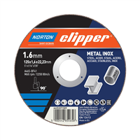 Disque à tronçonner ultra mince -Métal /Inox -125x1.6x22.23mm -Norton CLIPPER