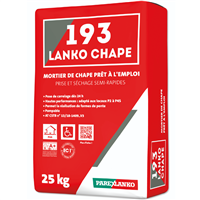 Mortier de chape - 193 LANKO CHAPE Parexlanko - à prise et séchage semi-rapide P4S - Sac de 25 KG