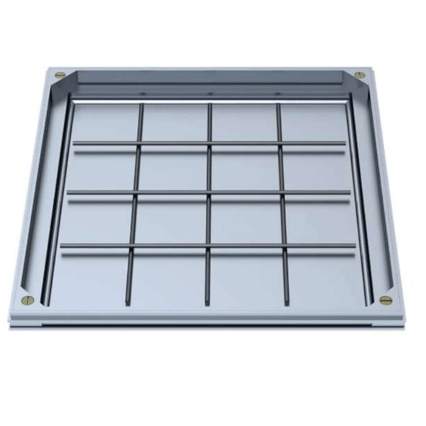 Tampon à remplir de béton ou à paver en aluminium - SOCOLIM TSAD50.55 - Double joint - 620,0 mm x 620,0 mm