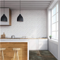 Faïence murale avec surface structurée brillante - Bianca Edilis - 90,0 cm x 30,0 cm - ép. 10,50 mm - Blanc