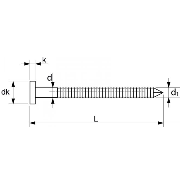 Pointe annelée tête plate Inox A2 - 2.7 x 80 mm - 1 kg soit 270 pointes