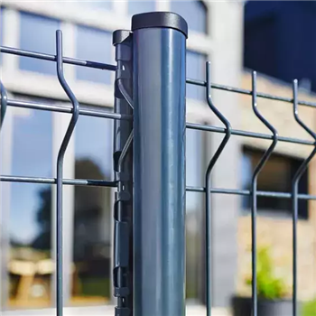 Poteau pour clôture en panneaux rigides - AXOR Plus Dirickx - hauteur 1.60 M - Gris RAL 7016