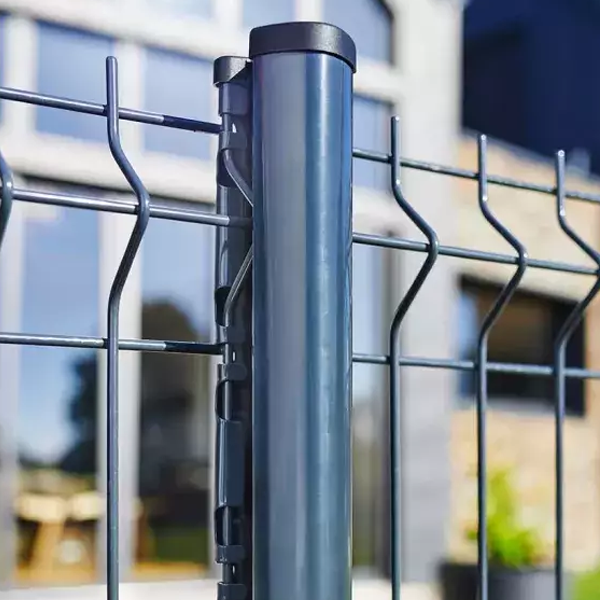 Poteau pour clôture en panneaux rigides - AXOR Plus Dirickx - hauteur 1.60 M - Gris RAL 7016