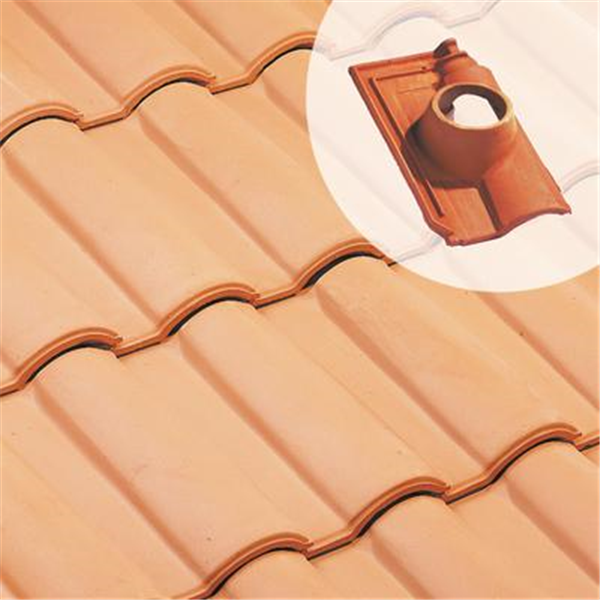 Tuile à douille en terre cuite - Méridionale Poudenx - Diamètre 120 mm - Rose