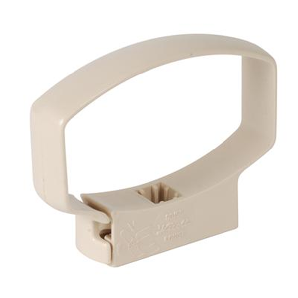 Collier ovoïde PVC pour tube de descente eau pluviale à clipser - 90 x 56 mm - Sable