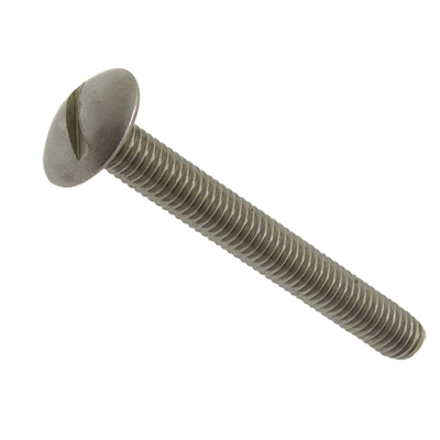 Vis à métaux tête ronde large "poêlier" fendue inox A2 NFE 25129 M6x16 - boîte de 200