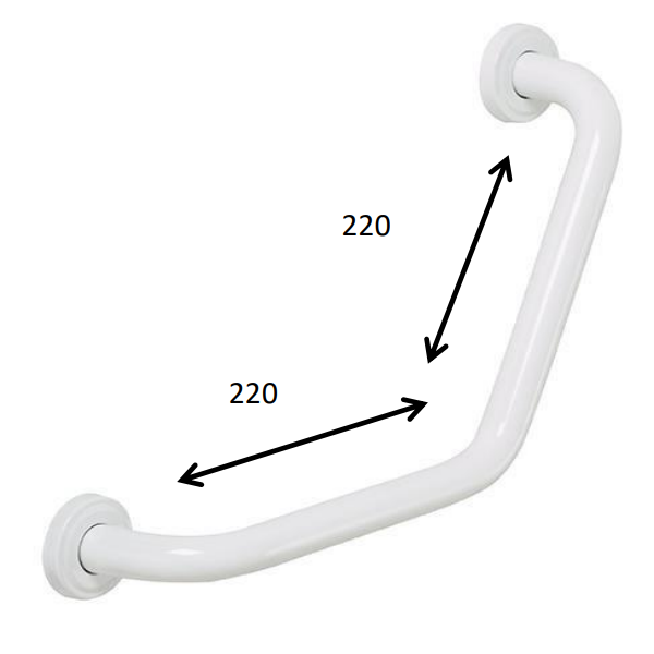 Barre de relèvement coudée Rossignol Biska pour sanitaires - inox 304 blanc - 395 x 240 mm - 150 kg max