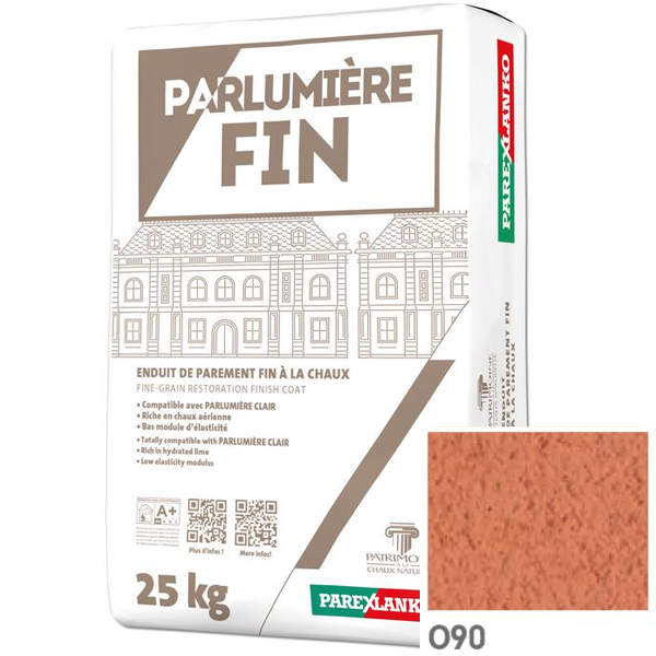 Enduit de parement à la chaux à grain fin Parexlanko Parlumière - O90 Brique naturel - Sac de 25 KG