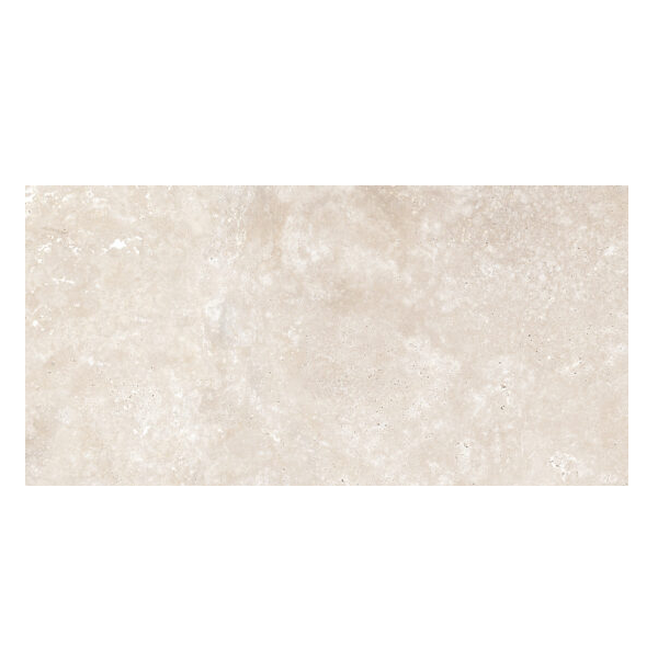 Carrelage extérieur effet travertin en grès cérame émaillé - Realstone Travertino Cross - 120,0 CM x 60,0 CM - ép. 9,00 MM - Bianco
