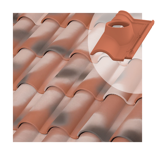 Tuile à douille TB-12 Tejas Borja - Ø  intérieur 130 mm - coloris Nature Manoir - 435 MM x 255 MM