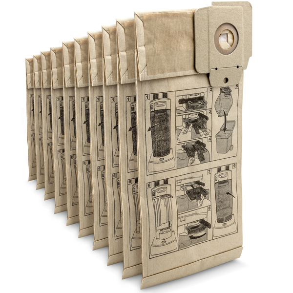 Sac filtrant en papier Karcher pour aspiro-brosseur CV - double couche - classe de poussières M - lot de 10