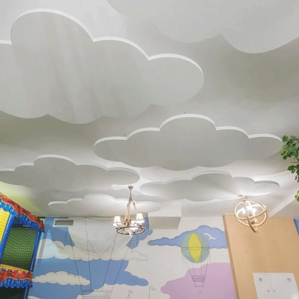 Dalle plafond acoustique forme nuage à suspendre - Ecophon Solo Cloud - Blanc - 1200 x 553 mm - ép. 40 mm - lot de 2