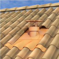 Ventilation primaire Ventélia Sanit'Air pour réseaux d’assainissement - Toit tuile - Pente 15 à 25° - Coloris Rouge brique