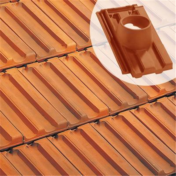 Tuile à douille en terre cuite H14 Huguenot - diamètre 120 mm - Flammé rustique